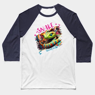 Graffiti-inspired portraiture Snake Baseball T-Shirt